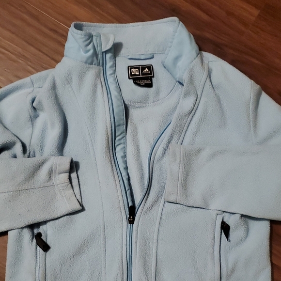 Adidas Climaproof Warm Sky Blue Fleece Jacket - Picture 3 of 7